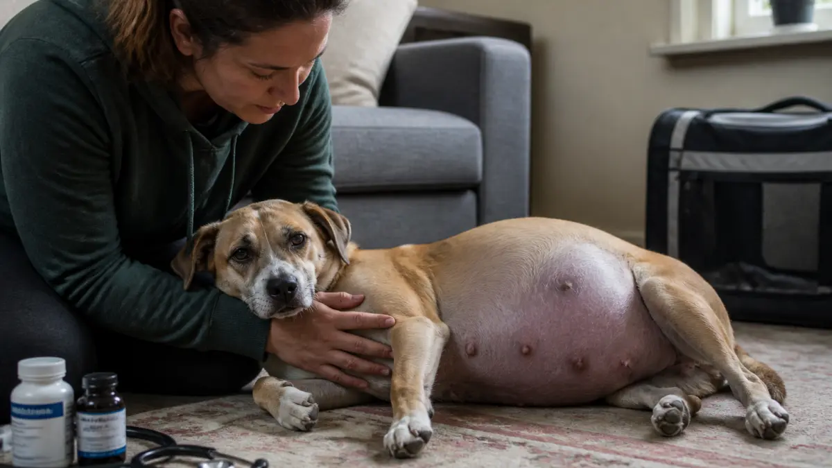 Ascite chien : causes, symptômes, traitement (inchangé)