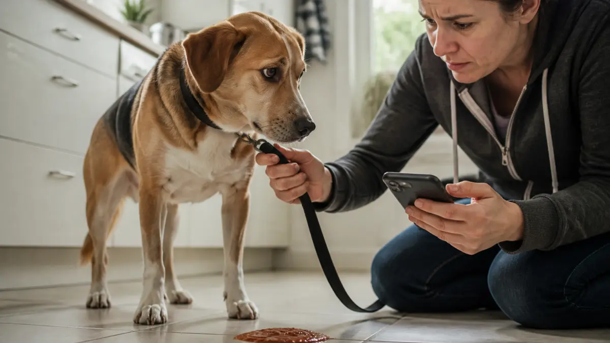 Chien qui vomit du sang : les réflexes à avoir avant le vétérinaire