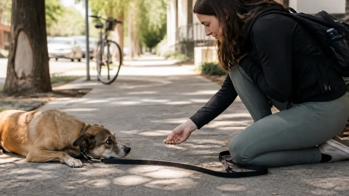 Chien peureux en promenade : exercices doux pour reprendre confiance