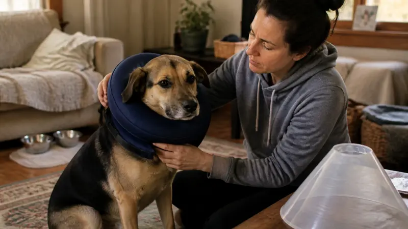 Chien qui ne supporte pas la collerette : alternatives et solutions